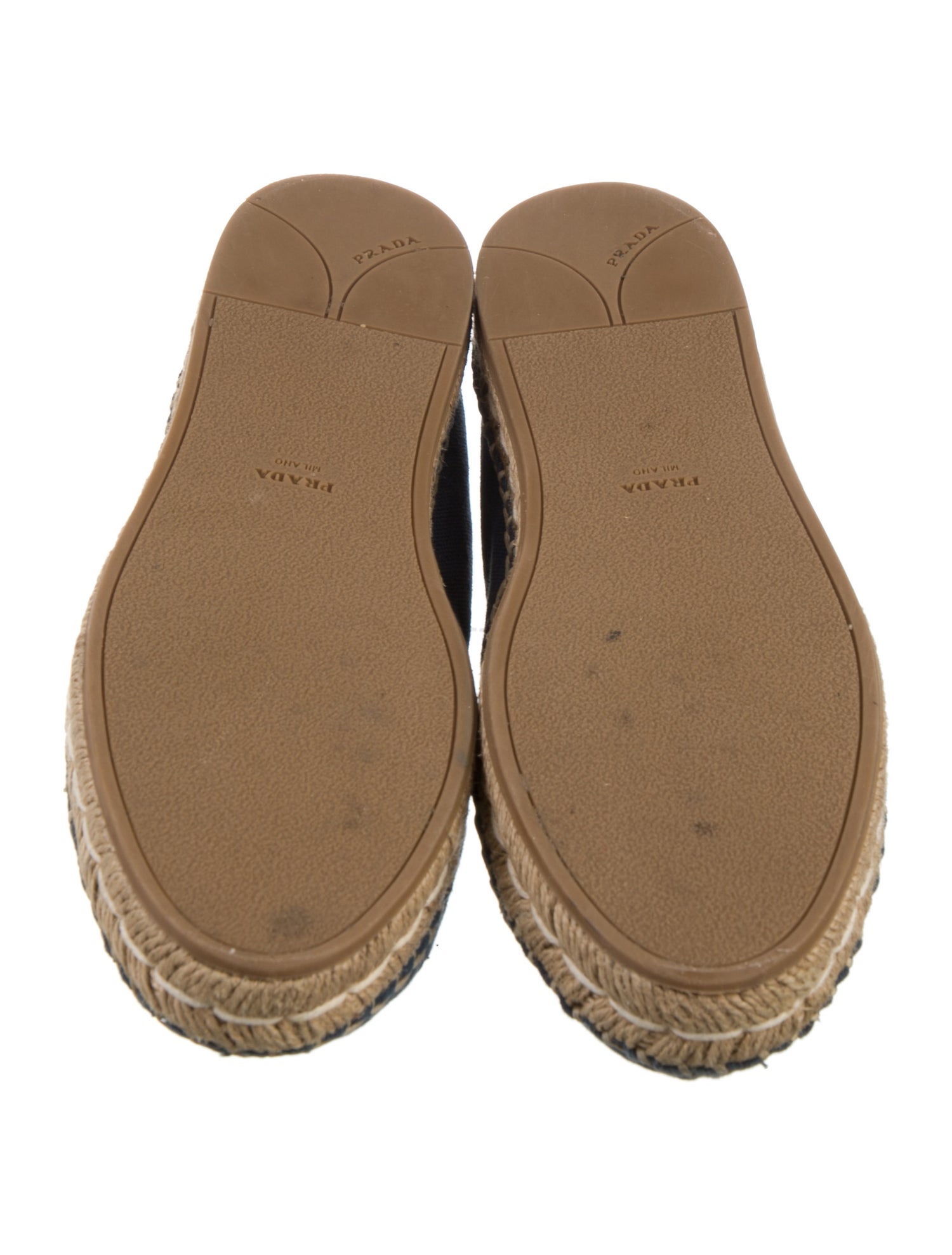 Prada Denim Embroidered Accent Espadrilles